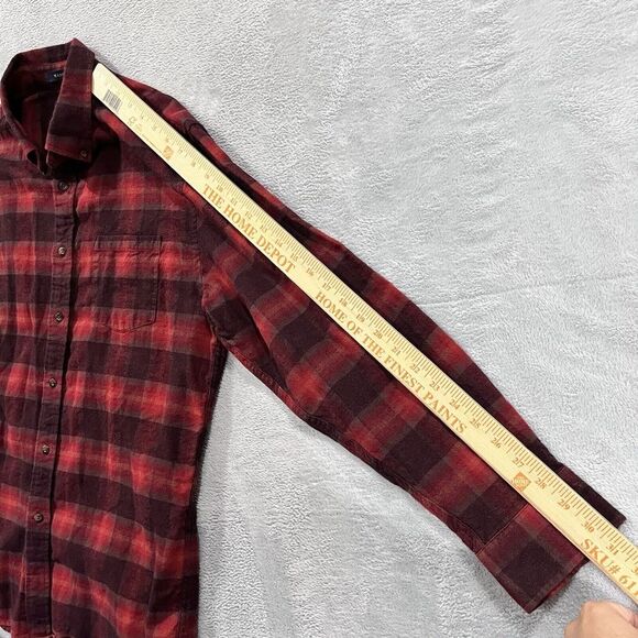 Pendleton Mason Shirt Mens L Red Plaid‎ Flannel Classic Long Sleeve Casual - Picture 6 of 9